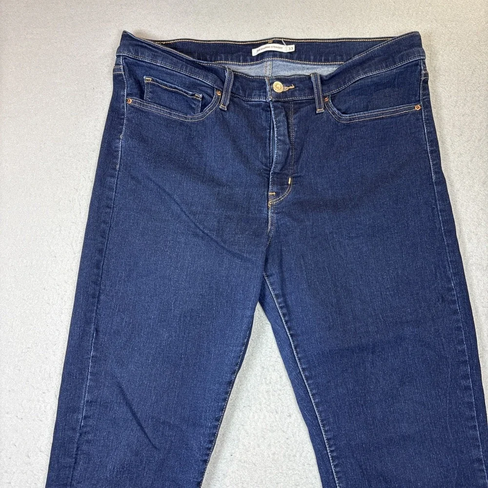 Levi Strauss 314‎ Shaping Straight Dark Denim Jeans Women 33X31